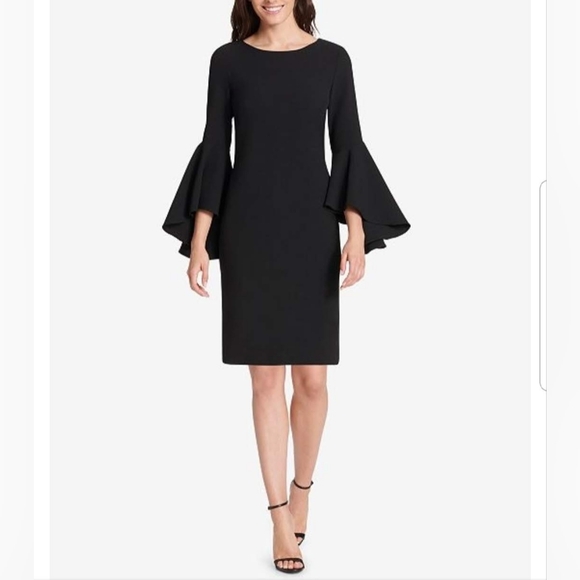 Black Flare Sleeve Dress - Picture 7 of 7